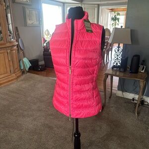 Lilly Pulitzer Hot Pink Quilted Lightweight Vest